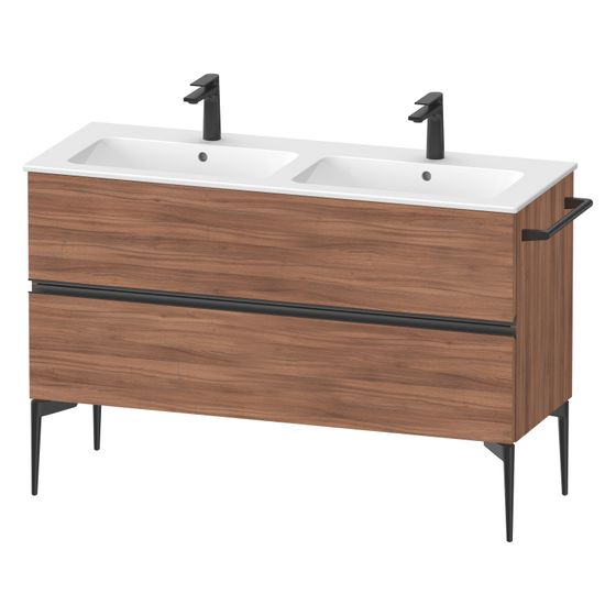Duravit Sivida Waschtischunterbau bodenstehend 477x1280x591mm, B, Nusb.Matt, Griffleiste, 2 SK