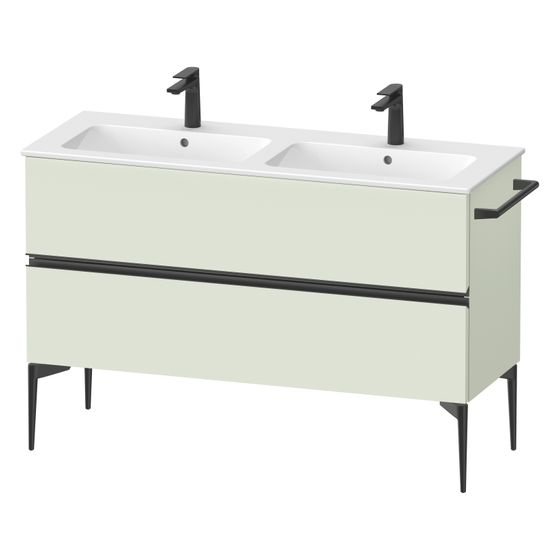 Duravit Sivida Waschtischunterbau bodenstehend 477x1280x591mm, B, Blassgrün Matt, Griffleiste, 2 SK