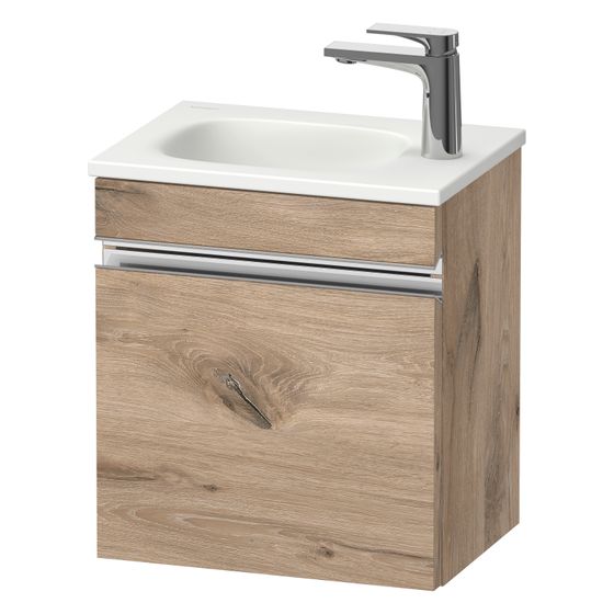 Duravit Sivida Waschtischunterbau wandh. 295x400x440mm L, Eiche Mar. Matt, Griffleiste, 1 Tür, Automatiktürs. SV4649L10550000