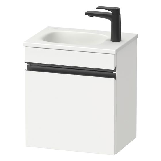 Duravit Sivida Waschtischunterbau wandh. 295x400x440mm, L, Diams./Mattweiß, Griffleiste, 1 Tür, Automatiktürscharnier