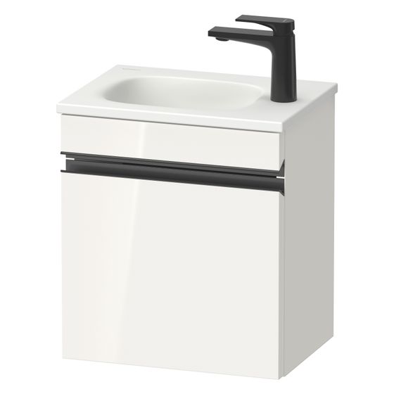 Duravit Sivida Waschtischunterbau wh 295x400x440mm R, Weiß Hochglanz, Griffleiste, 1 Tür, Automatiktürscharnier, SV4649RBD220000