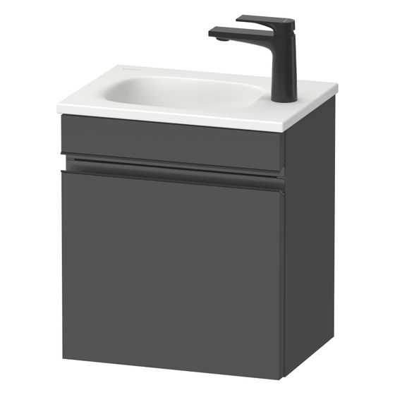 Duravit Sivida Waschtischunterbau wandh 295x400x440mm R, Graphit Matt, Griffleiste, 1 Tür, Automatiktürs. SV4649RBD490000