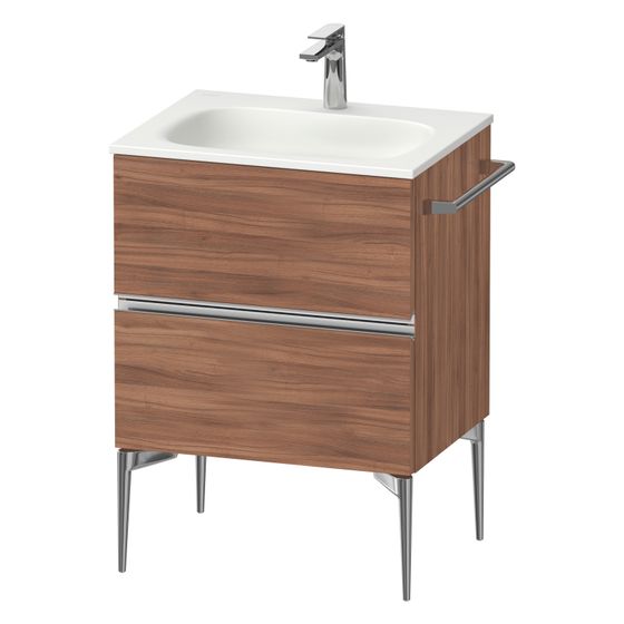 Duravit Sivida Waschtischunterbau bodenstehend 477x610x592mm, Nusb.Matt, Griffleiste, 2 SK, Ausschnitt/Schürze
