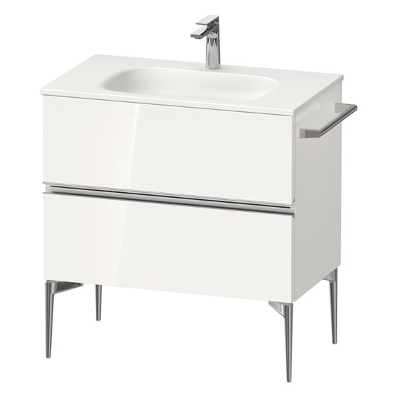 Duravit Sivida Waschtischunterbau bodenstehend 477x810x592mm, Weiß Hochglanz, Griffleiste, 2 SK, Ausschnitt/Schürze
