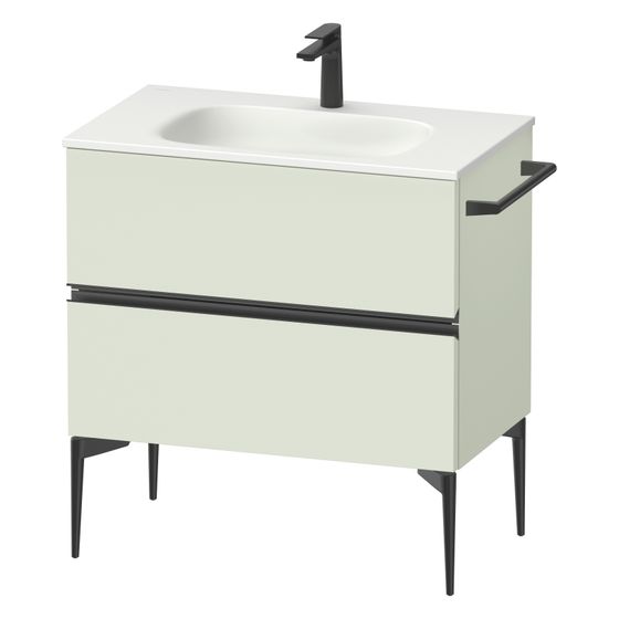 Duravit Sivida Waschtischunterbau bodenstehend 477x810x592mm, B, Blassgrün Matt, Griffleiste, 2 SK