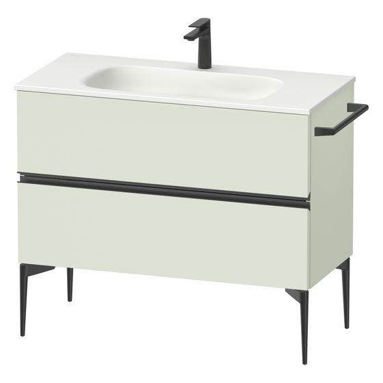 Duravit Sivida Waschtischunterbau bodenstehend 477x1010x592mm, B, Blassgrün Matt, Griffleiste, 2 SK