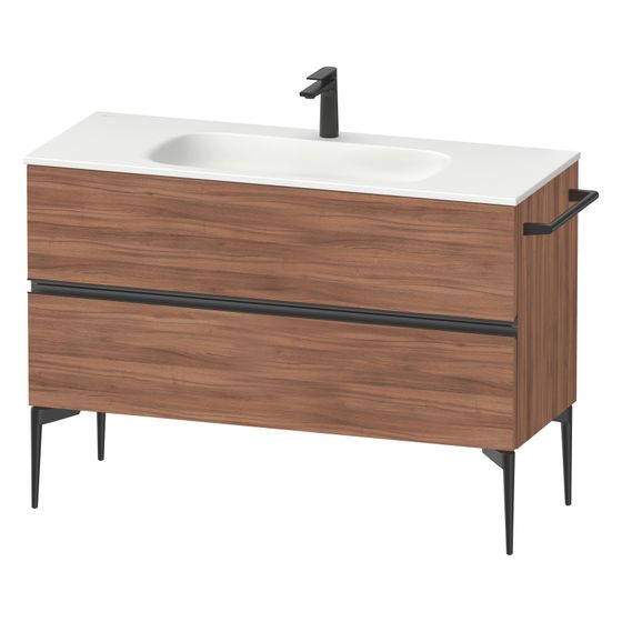 Duravit Sivida Waschtischunterbau bodenstehend 477x1210x592mm, B, Nusb.Matt, Griffleiste, 2 SK