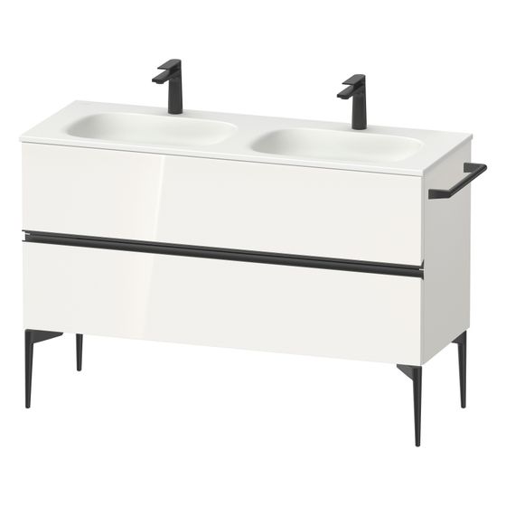 Duravit Sivida Waschtischunterbau bodenstehend 477x1280x592mm, B, Weiß Hochglanz, Griffleiste, 2 SK