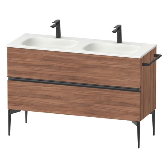 Duravit Sivida Waschtischunterbau bodenstehend 477x1280x592mm, B, Nusb.Matt, Griffleiste, 2 SK