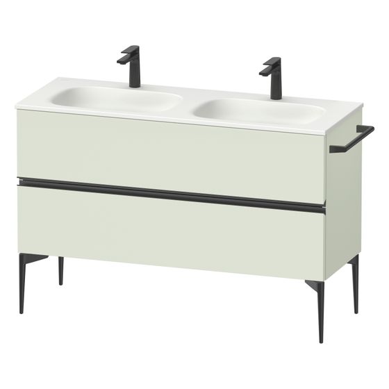 Duravit Sivida Waschtischunterbau bodenstehend 477x1280x592mm, B, Blassgrün Matt, Griffleiste, 2 SK