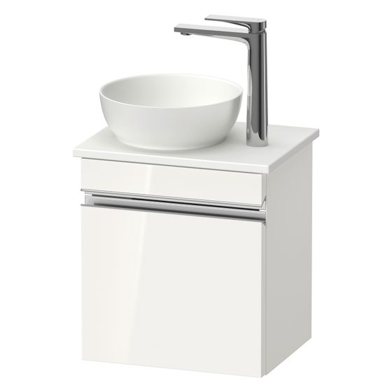 Duravit Sivida Konsolenwaschtischunterbau wandh. 325x400x440mm L, ohne KSP Chrom/Weiß Hochglanz, Griffleiste, 1 Tür, Autom.