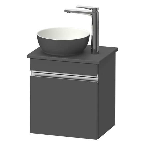 Duravit Sivida Konsolenwaschtischunterbau wandh 325x400x440mm L ohne KSP Graphit Matt Griffleiste 1 Tür auto SV4656L10490000