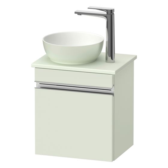 Duravit Sivida Konsolenwaschtischunterbau wandh. 325x400x440mm L, ohne KSP Chrom/Blasgrün Matt, Griffleiste, 1 Tür, Autom.