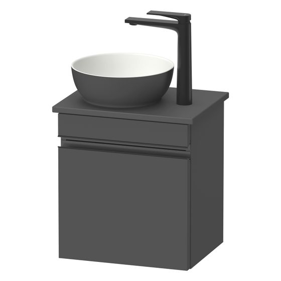Duravit Sivida Konsolen-WTU wandh. 325x400x440mm R, ohne KSP Diamantschwarz./Graphit Matt Dekor, Griffleiste, 1 Tür, Autom.