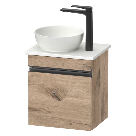 Duravit Sivida Konsolen-WTU wandh. 325x400x440mm R, ohne KSP Diamantschwarz/Eiche Marm. Dekorriert Matt Griffleiste 1 Tür, Autom