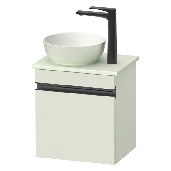 Duravit Sivida Konsolenwaschtischunterbau wandh 325x400x440mm R ohne KSP Diamantschwarz./Blasgrün Matt Griffleiste 1 Tür Autom