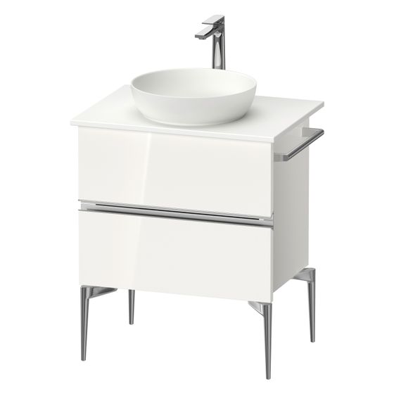 Duravit Sivida Konsolenwaschtischunterbau bodenstehend 475x645x548mm ohne KSP Weiß Hochglanz, Griffleiste, 2 SK