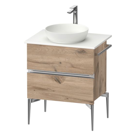Duravit Sivida Konsolenwaschtischunterbau bodenstehend 475x645x548mm ohne KSP Eiche Mar. Matt, Griffleiste, 2 SK