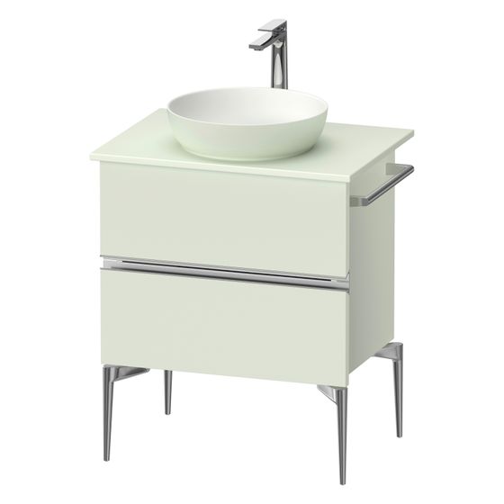 Duravit Sivida Konsolenwaschtischunterbau bodenstehend 475x645x548mm ohne KSP Blassgrün Matt, Griffleiste, 2 SK