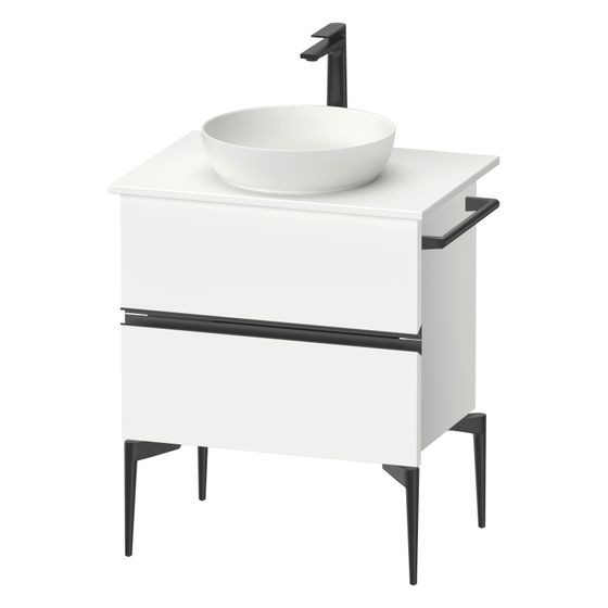 Duravit Sivida Konsolenwaschtischunterbau bodenstehend 475x645x548mm B, ohne KSP Mattweiß, Griffleiste, 2 SK