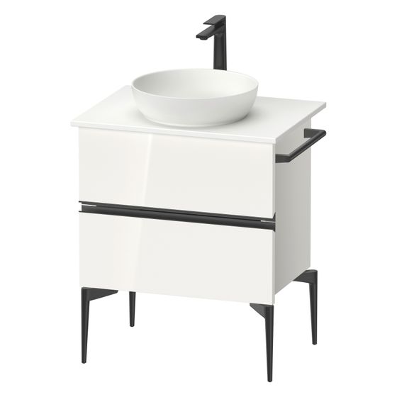 Duravit Sivida Konsolenwaschtischunterbau bodenstehend 475x645x548mm B, ohne KSP Weiß Hochglanz, Griffleiste, 2 SK