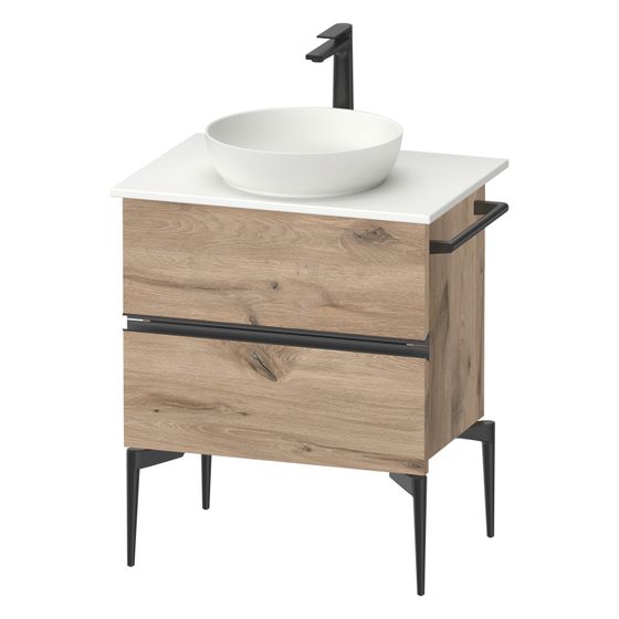 Duravit Sivida Konsolenwaschtischunterbau bodenstehend 475x645x548mm B ohne KSP Eiche Mar. Matt Griffleiste 2 SK