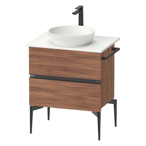 Duravit Sivida Konsolenwaschtischunterbau bodenstehend 475x645x548mm B, ohne KSP Nusb.Matt, Griffleiste, 2 SK
