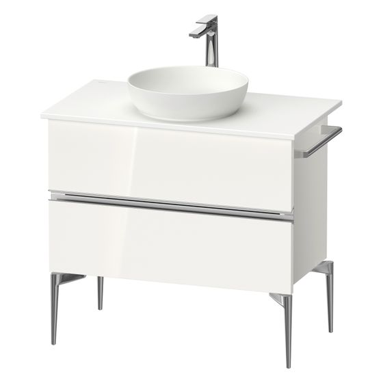 Duravit Sivida Konsolenwaschtischunterbau bodenstehend 475x845x548mm ohne KSP Weiß Hochglanz, Griffleiste, 2 SK