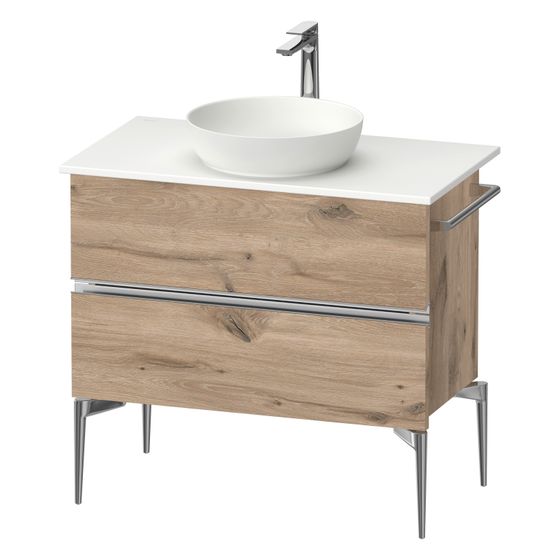 Duravit Sivida Konsolenwaschtischunterbau bodenstehend 475x845x548mm ohne KSP Eiche Mar. Matt, Griffleiste, 2 SK