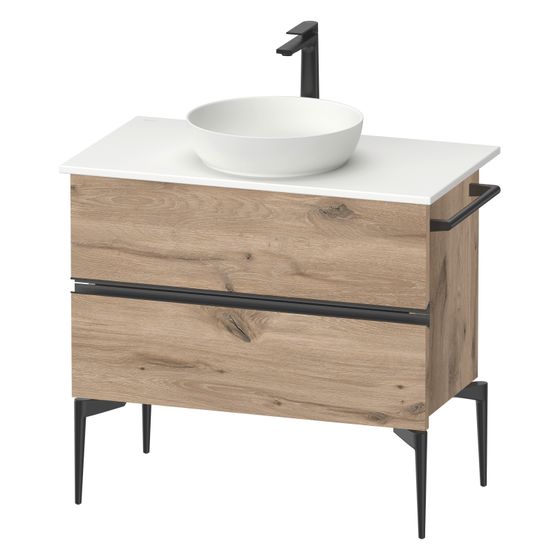 Duravit Sivida Konsolenwaschtischunterbau bodenstehend 475x845x548mm B ohne KSP Eiche Mar. Matt Griffleiste 2 SK