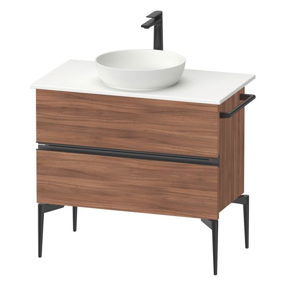 Duravit Sivida Konsolenwaschtischunterbau bodenstehend 475x845x548mm B, ohne KSP Nusb.Matt, Griffleiste, 2 SK
