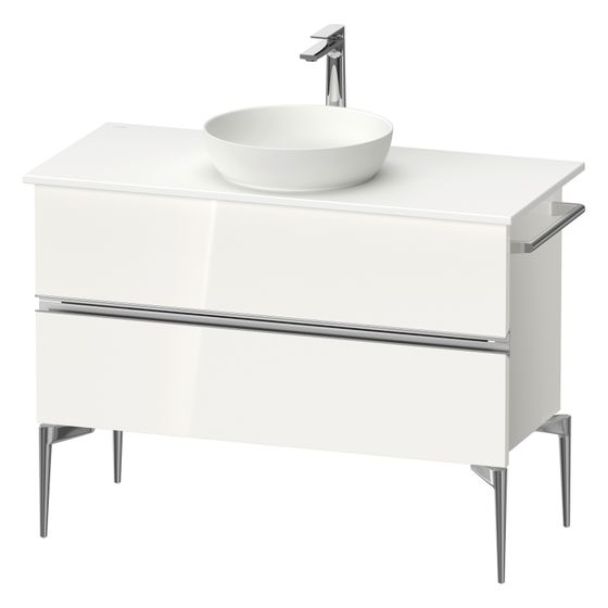 Duravit Sivida Konsolenwaschtischunterbau bodenstehend 475x1045x548mm ohne KSP Weiß Hochglanz, Griffleiste, 2 SK