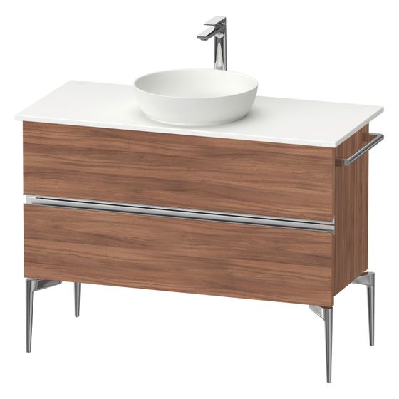 Duravit Sivida Konsolenwaschtischunterbau bodenstehend 475x1045x548mm ohne KSP Nusb.Matt, Griffleiste, 2 SK