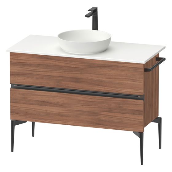 Duravit Sivida Konsolenwaschtischunterbau bodenstehend 475x1045x548mm B, ohne KSP Nusb.Matt, Griffleiste, 2 SK