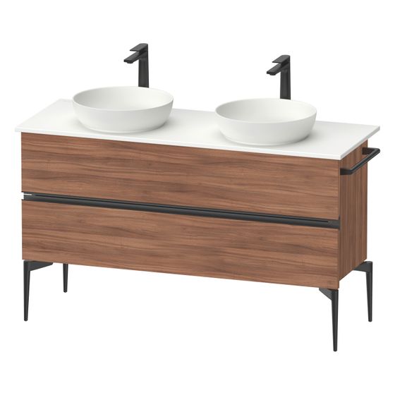 Duravit Sivida Konsolenwaschtischunterbau bodenstehend 475x1315x548mm B, ohne KSP Nusb.Matt, Griffleiste, 2 SK