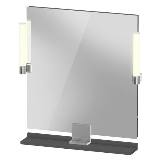 Duravit Sivida Spiegel Wandmontage 36x650x650mm Graphit Matt LED 9W Betätigung Sensorschalter R/außen