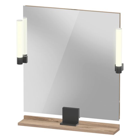 Duravit Sivida Spiegel Wandmontage 36x650x650mm B Eiche Marmoriert LED 9W Betätigung Sensorschalter R/außen