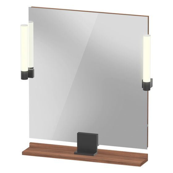 Duravit Sivida Spiegel Wandmontage 36x650x650mm B Nussb. Matt LED 9W Betätigung Sensorschalter R/außen