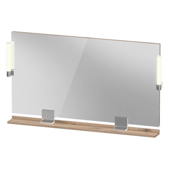 Duravit Sivida Spiegel Wandmontage 36x1250x650mm Eiche Marmoriert LED 9W Betätigung Sensorschalter R/außen