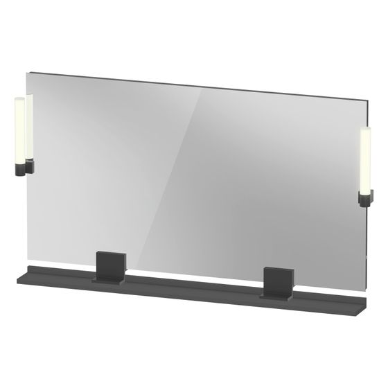 Duravit Sivida Spiegel Wandmontage 36x1250x650mm B Graphit Matt LED 9W Betätigung Sensorschalter R/außen
