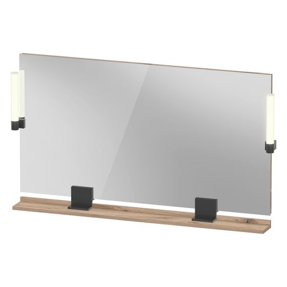 Duravit Sivida Spiegel Wandmontage 36x1250x650mm B Eiche Marmoriert LED 9W Betätigung Sensorschalter R/außen