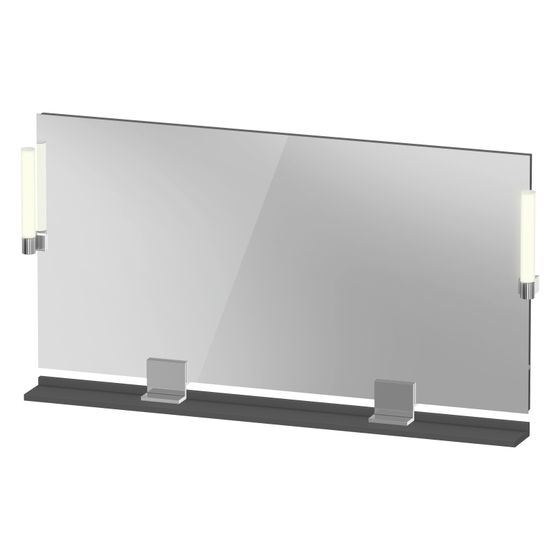 Duravit Sivida Spiegel Wandmontage 36x1330x650mm Graphit Matt LED 9W Betätigung Sensorschalter R/außen