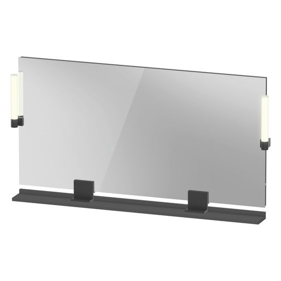 Duravit Sivida Spiegel Wandmontage 36x1330x650mm B Graphit Matt LED 9W Betätigung Sensorschalter R/außen