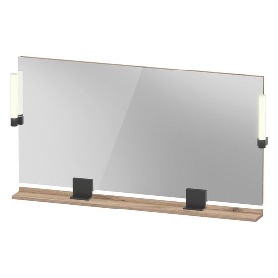 Duravit Sivida Spiegel Wandmontage 36x1330x650mm B Eiche Marmoriert LED 9W Betätigung Sensorschalter R/außen