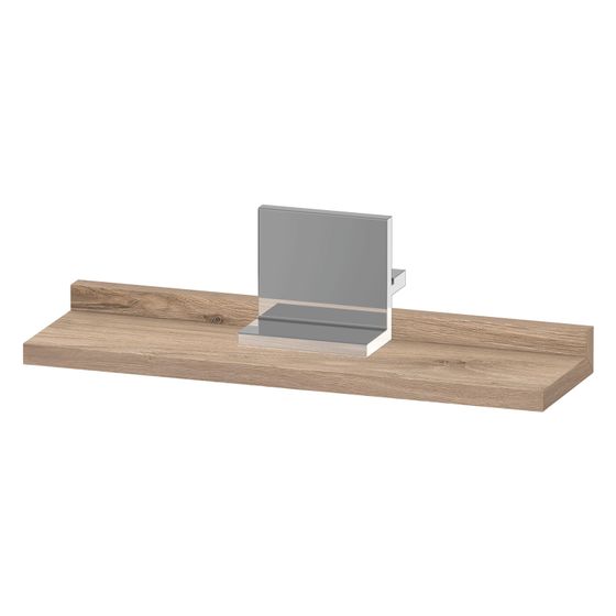 Duravit Sivida Spiegel-Ablage 400x115x35mm Chrom/Eiche Marmoriert Matt ohne Konsolenträger