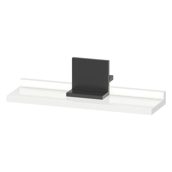 Duravit Sivida Spiegel-Ablage 400x115x35mm Diamantschwarz/Weiß Hochglanz ohne Konsolenträger