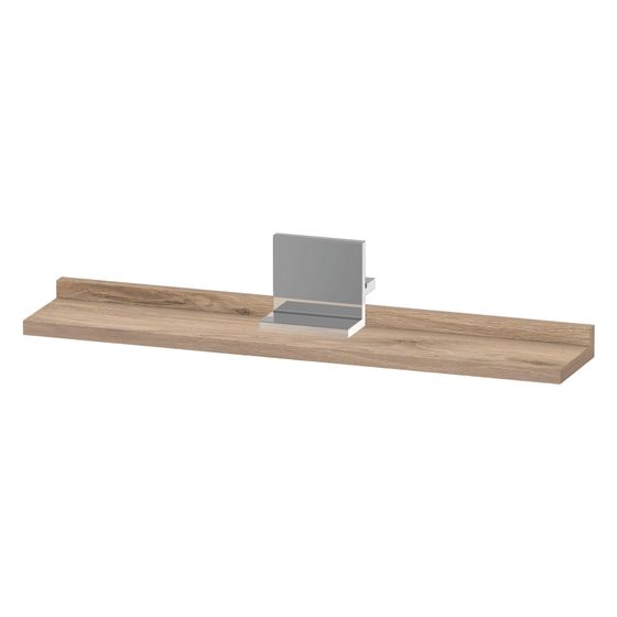 Duravit Sivida Spiegel-Ablage 600x115x35mm Chrom/Eiche Marmoriert Matt ohne Konsolenträger
