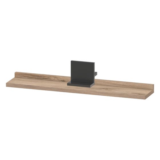 Duravit Sivida Spiegel-Ablage 600x115x35mm Diamantschwarz/Eiche Marmoriert Matt ohne Konsolenträger