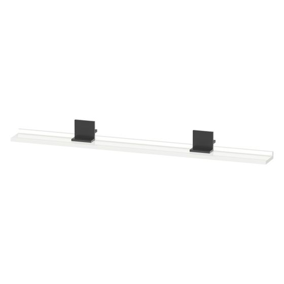 Duravit Sivida Spiegel-Ablage 1280x115x35mm Diamantschwarz/Weiß Hochglanz ohne Konsolenträger