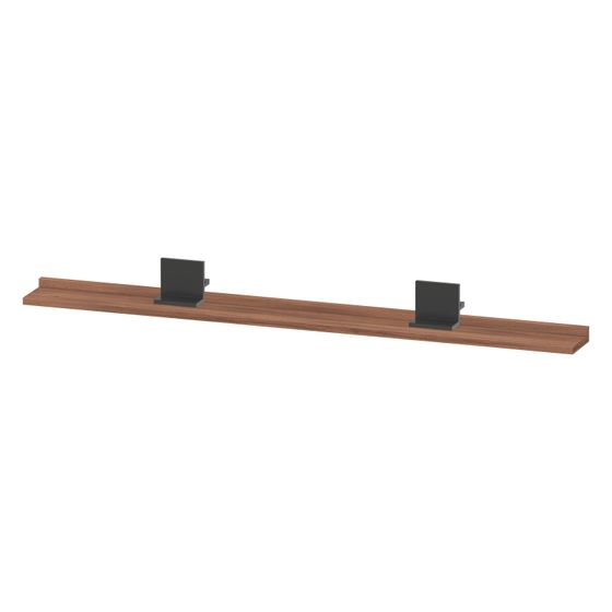 Duravit Sivida Spiegel-Ablage 1280x115x35mm Diamantschwarz/Nussb. Matt ohne Konsolenträger